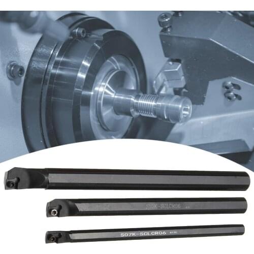 16Pcs/Set S07K-SCLCR06 Turning Tool Holder Precise High Grip Strength Stable Boring Bar Carbide Inserts Set CNC Lathe Tool