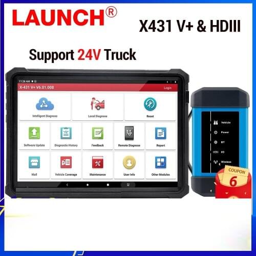 2021 LAUNCH X431 V Plus tablet & HD 4.0 Truck Full System Diagnostic tool bluetooth obd2 HD heavy duty support 24 Truck DHL free