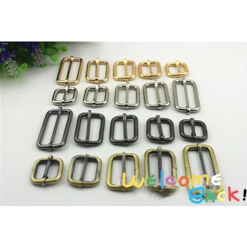 300pc 13-50mm DIY Metal Hand Bag Shoe Strap Belt Web Adjust Rooler Pin Buckle Snap Rectangle Ring Leather Craft Repair Thickness