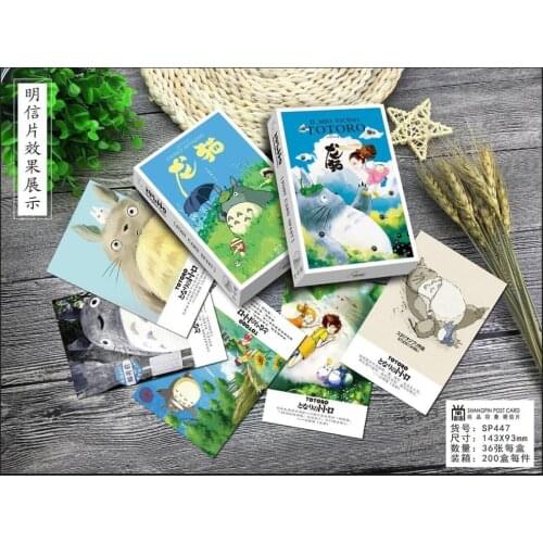 36Sheets/Set Kawaii Totoro Postcard /Greeting Card/Message Card/Christmas and New Year gifts
