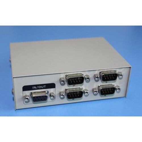 4 Port RS-232C DB9 9-pin Manual Switch for PC rs232 serial port switch sharing Splitter device Steel Case
