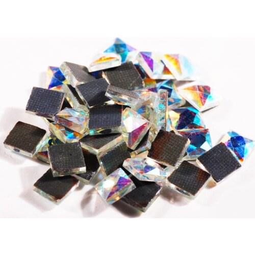 5X5MM Hot Fix Rhinestone The Shape Of Square Glass DMC Rhinestone For DIY Handicraft Decoration 100Pcs/Bag