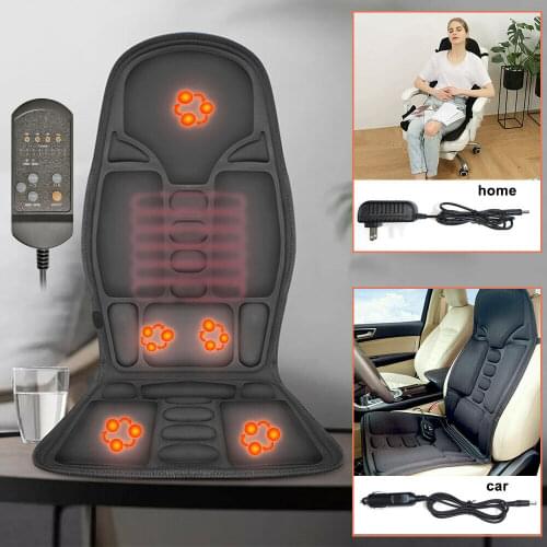 8 Modes Massage Cushion With Heated Electric Neck Massager Back Massage Chair Cushion Machine Lumbar Neck Mattress Pain Relief