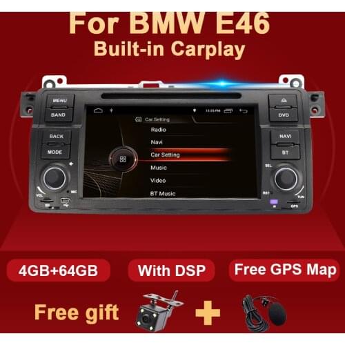 1 Din Android 10 Car DVD Player For BMW E46 M3 Rover 75 Coupe 318/320/325/330/335 Multimedia Video Audio GPS Navigation Radio