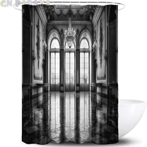 Baroque court interior 3d Bath Curtains Waterproof Polyester art Farmhouse decor building Shower Curtains Screen with Hooks new