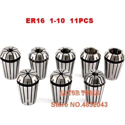 Free freight ER16 11 PCs clamp set 1 mm to 10 mm Range for milling CNC engraving machine tool motor axis