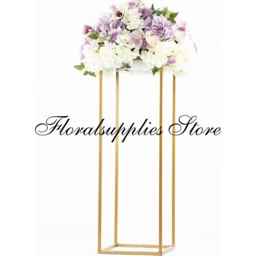 Display Flower Stand Candle Holder Road Lead Table Centerpieces Metal Gold Stand Pillar Candlestick For Wedding Candelabra