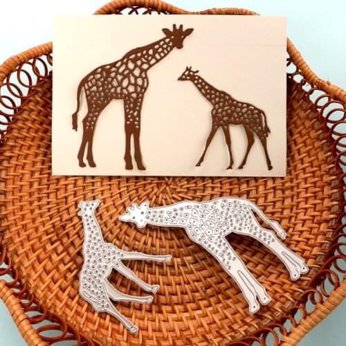 DUOFEN METAL CUTTING DIES giraffe wild animals stencil DIY Scrapbook Paper Album 2021 new