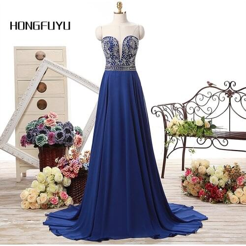 2019 Elegant A-line Prom Dress With Beading Sleeveless Crystals Prom Gowns Real Photos Custom Made Fast Shipping