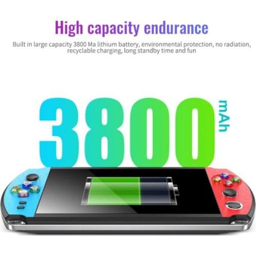 HD 7-inch Large Screen Retro Handheld Game Console Built-in 3000+Classic Games Portable Video Player 360° Rocker Design