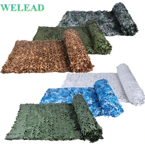WELEAD 3x3M Reinforced Camouflage Nets Military White Blue Black Desert Jungle Sand 3*3 3x3 3*3M for Garden Shade Mesh Awning