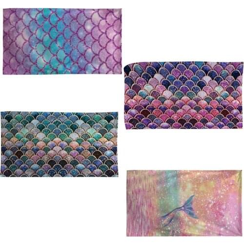 Small 35x70cm Mermaid Princess Beach Towel Innovative Printing Sunscreen Shawl Absorbent Quick-drying Bath Towel Swimming Beach