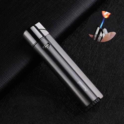 Metal Long Stripe Jet Lighter Torch Turbo Butane Gas 1300 C Windproof Lighter Straight Fire Welding Cigar Cigarettes Lighters