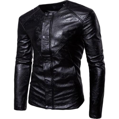 Men Leather Jacket Fashion Black PU Motorcycle Leather Jacket England Style Slim Male Jacket PU Clothing chaqueta cuero hombre