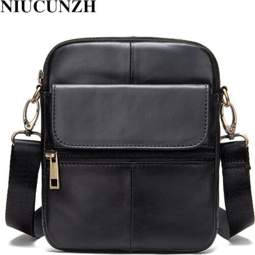 NIUCUNZH men’s genuine leather single shoulder bags for men designer small satchel bag or men’s crossbody bags luxury brand 7350