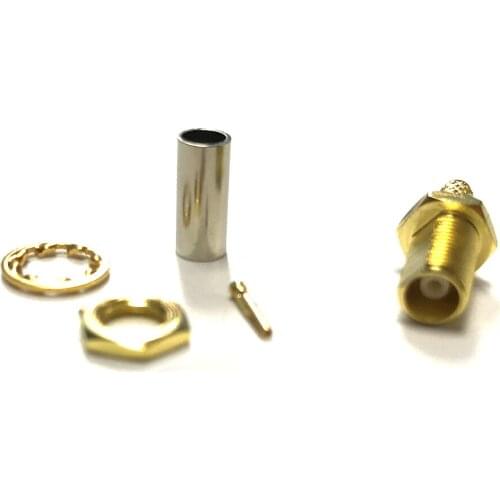 New 1pc MCX Female nut RF coax connector crimp for RG316 RG174 cable Straight Goldplated