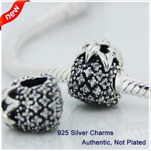 CKK 925 Sterling Silver Beads Sparkling Pineapple Charm Original Beads Fits Bracelets For Jewelry Making