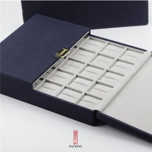 Boutique portable jewelry storage box, made of microfiber material, ring / necklace display collection storage box