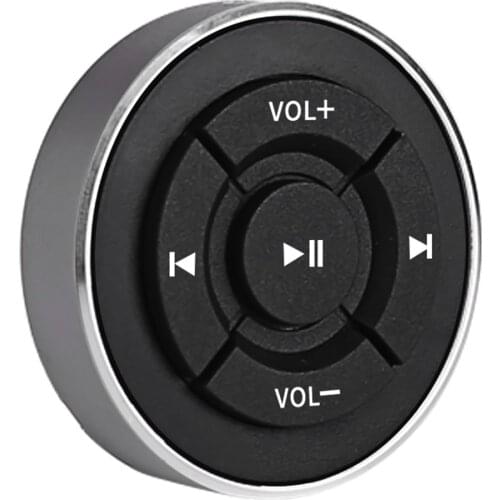 1pcs Phone Wireless Bluetooth Media Button Car Motorcycle Steering Wheel Music Play Remote Control Start Siri for iOS/Android