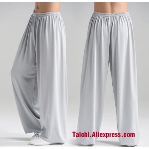 Tai Chi Pants Kung Fu Martial Art Pants Yoga Pants Gray White Red Blue Pink Black Free Shipping