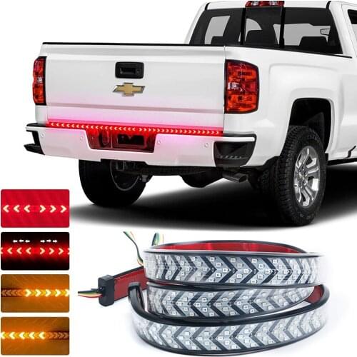 Car LED Truck Tailgate Lights Bar Strip DRL Driving Reverse Brake Turn Lamps for Pickup Trailer SUV Towing Auto Toyota Ford 12V