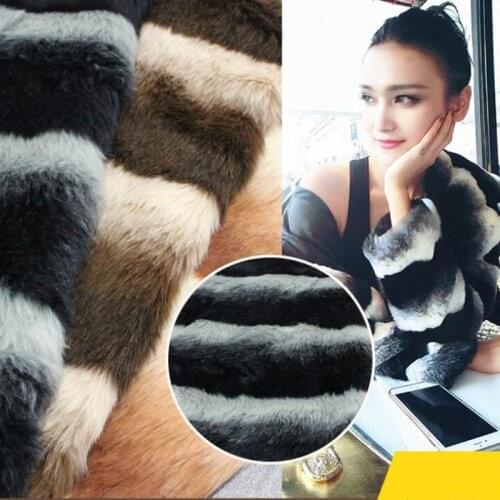Tri-Color Caramel Gradient Artificial Fur Jacquard Imitation Fur Fabric For Handbag Coat Home Textile Clothes Crafts