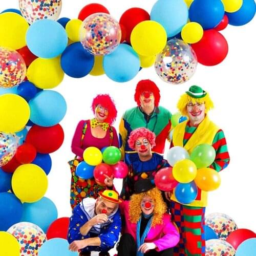 Party Balloons Arch Kit Carnival Circus Party Supplies Balloons Red Yellow Blue Latex Confetti Balloon For Baby Shower New Year