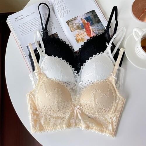 U-Shaped Women Summer Sexy Underwear Female Wire Free White Black Lingerie Suits French Lace Thin Invisible Beauty Back Bra Set