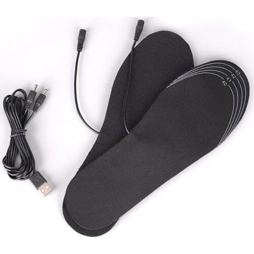 1 Pair Rechargeable Heated Insoles Can Be Cut Foot Warmer Heater Patch Winter Essential Washable Charging Heat Boots Shoes Pads