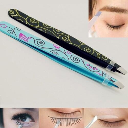 1pcs Stainless Steel Face Hair Removal Eyebrow Tweezers Eye Brow Trimmer Eyelash Clip Makeup Tool color random
