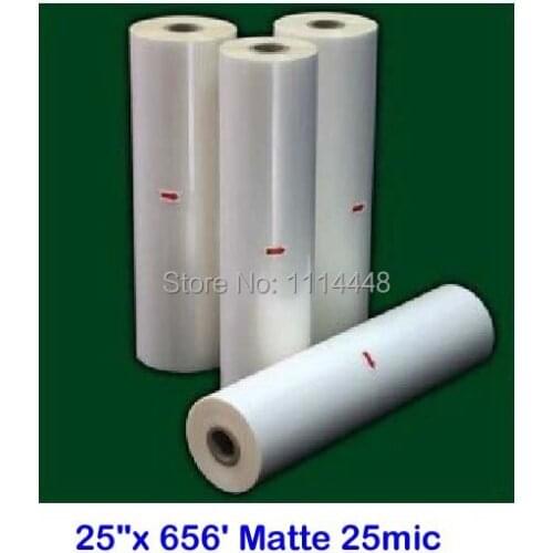 2 Rolls 25"x 656' 1mil Matte Bopp Hot Laminating Film 1" Core for Lamination Laminate machine