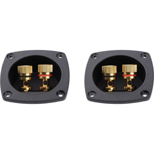 2pcs Black Ring Spring Cup Connector Speaker Box Terminal/ Subwoofer Enclosure