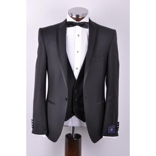 2017 hot sale Black slim fitted Groom wear wedding suit for men include(jacket+pants+tie)/smoking suits/bridregroom tuxedos