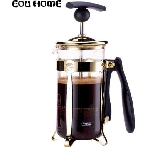 350/600ml French Presses Pot Glass Coffee Pots Hollow Cafetiere French Filter Press Hand Coffee Pot Coffee Tea Pot Press Plunger