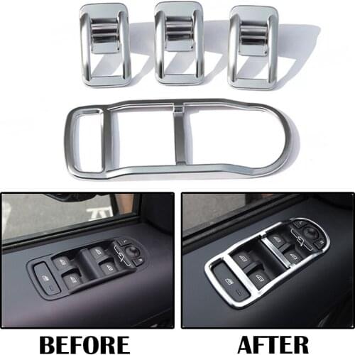 4X Door Window Switch Panel Cover Trim Frame Decals Fit for Land Rover FREELANDER 2 LR2 2008 2009 2010 2011 2012 2013 2014 2015