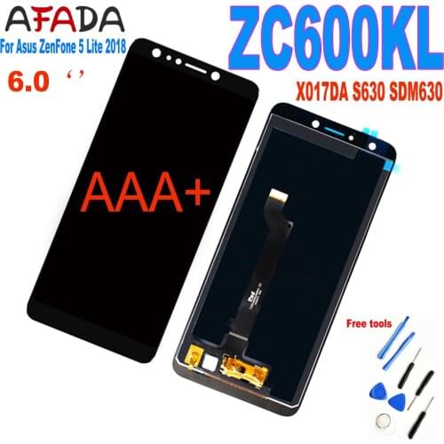 6.0" Original For Asus Zenfone 5 Lite 5Q ZC600KL X017DA S630 SDM630 LCD Display Touch Screen Digitizer Assembly Frame