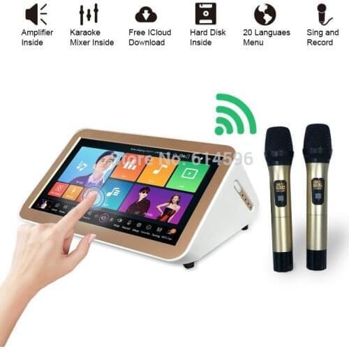 Karaoke Home System Completely 3TB HDD Karaoke Machine+Mixer Amplifier+Touch Screen+2Wireless Karaoke Microphones All-In-One