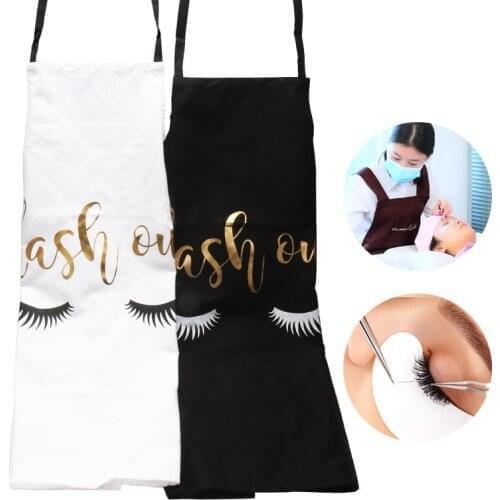 Eyelashes Sleeveless Linen Apron Dress Woman Kids Customize Aprons Black Pink Cooking Baking Accessories Korean Kitchen Supplies