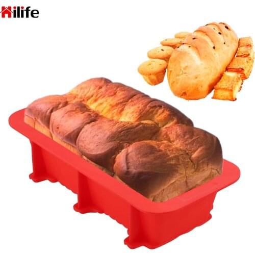 HILIFE Cake Bread Mold French Bread Pan Baking Tools for Cakes Bakeware Non Stick Rectangle Mould Silicone Cake Pan