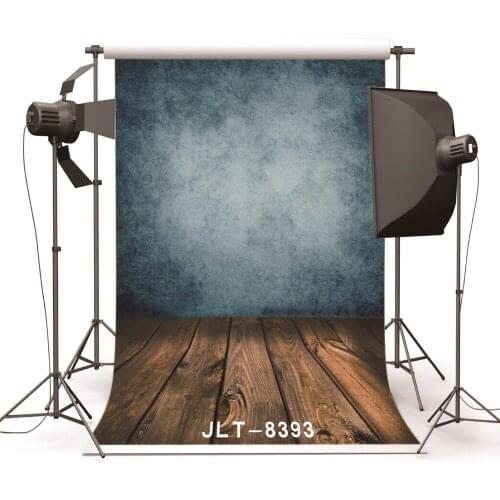 Wooden Floor Dark Blue Wall Background for Photo Studio Fundo Fotografico Vinyl Cloth Wedding Children Baby Photography Backdrop