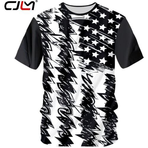CJLM New Fashion Brand Tshirt Men O Neck 3D Print Stripe Graffiti T-shirt USA Flag T Shirt Summer Tops Unisex Tee Shirts 7XL