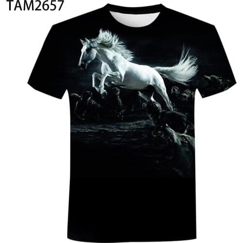 Horses 2021 new animal 3D printed t-shirt mens womens childrens lovers fashion summer cool street style short sleeve top