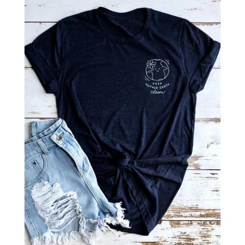 Keep mother clean Pocket T-Shirt Stylish Summer Cotton Tee Casual Unisex Clean Clothing O-Neck Tumblr Save the Clean Outits Tops