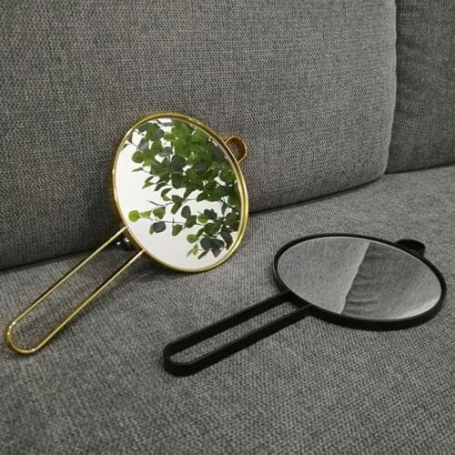 HD Handheld Makeup Mirror зеркало косметическое European Decoration Male Metal Simple Girl Lovely Portable Wall Hanging Mirrors