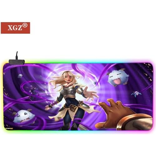 XGZ LED Animation Gaming Mouse Pad, Computer Desk Accessories, Wrist Rest, Keyboard Anti-skid Pad, RGB Gaming Decoration for PC