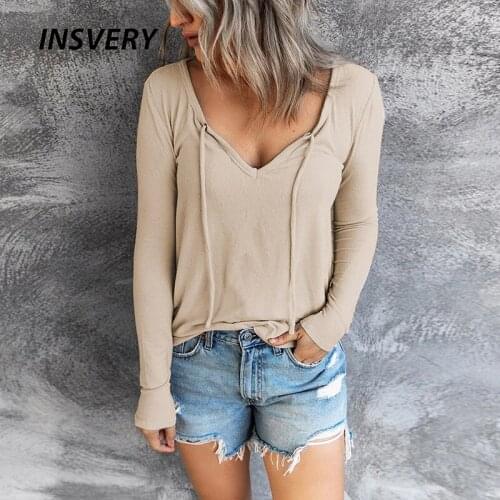 Женские футболки с длинным рукавом INSVERY China At AliExpress