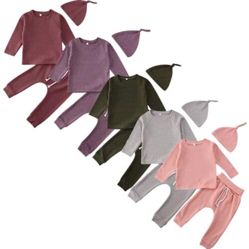 New 3Pcs Baby Girl Boy Winter Clothes T-shirt Tops+Long Pants Bodysuit Outfit Set