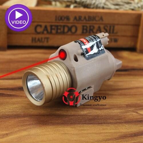 M6 Tactical Flashlight + Red Laser Optronics - Precision LED Light with Tail switch