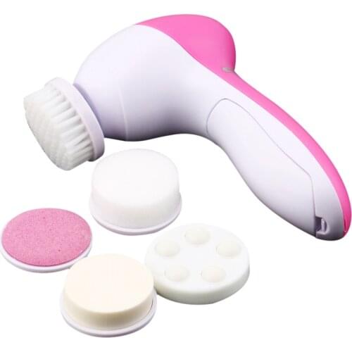Body Massage Mini Skin Pore Cleaner Beauty Massager Wash Face Machine 1 Set 5-in-1 Electric Facial Cleanser