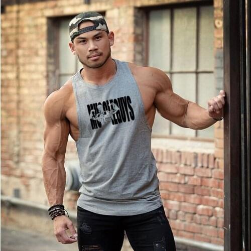 Running Sleeveless Vest Men Gym Stringer Tank Top Men Bodybuilding Singlets Fitness Clothing Cotton Sleeveless undershirt
